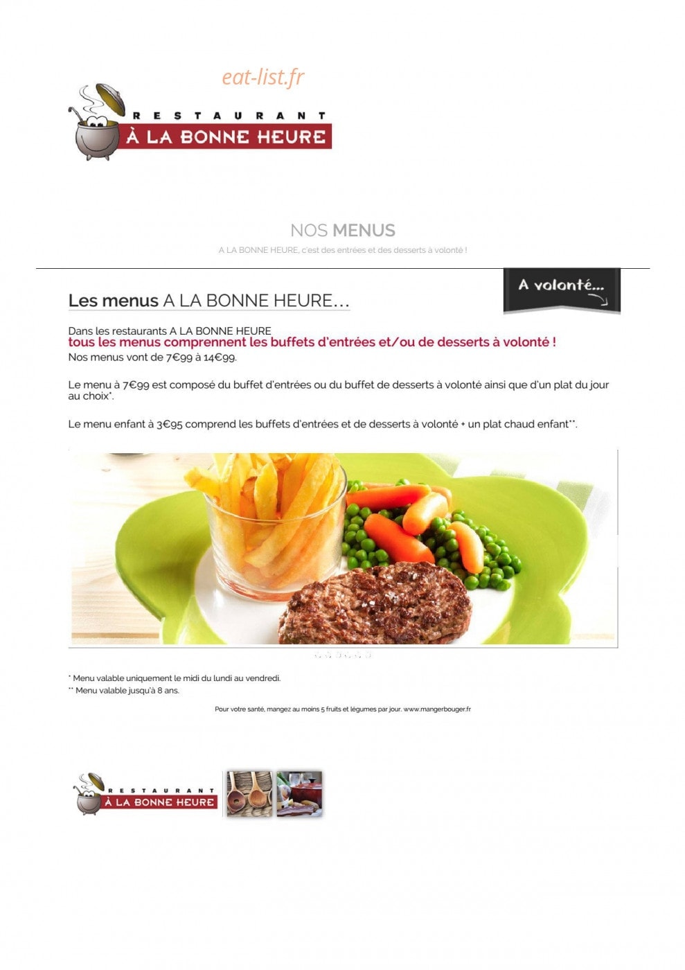 A la bonne heure — carte page 1