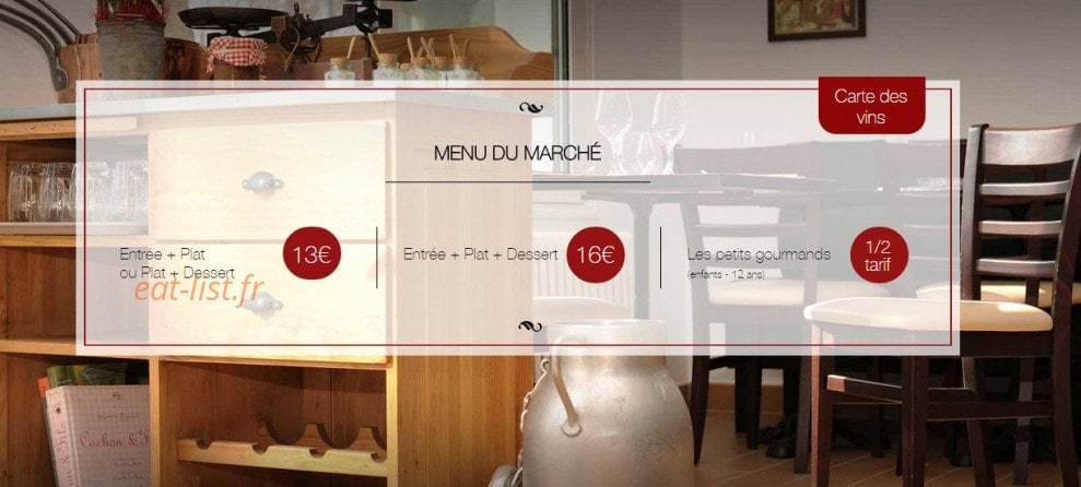 Au p’tit resto — carte page 1