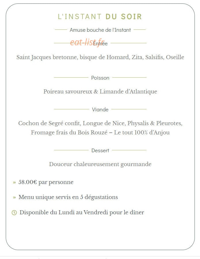 Aux Jeunes Pousses — carte page 1
