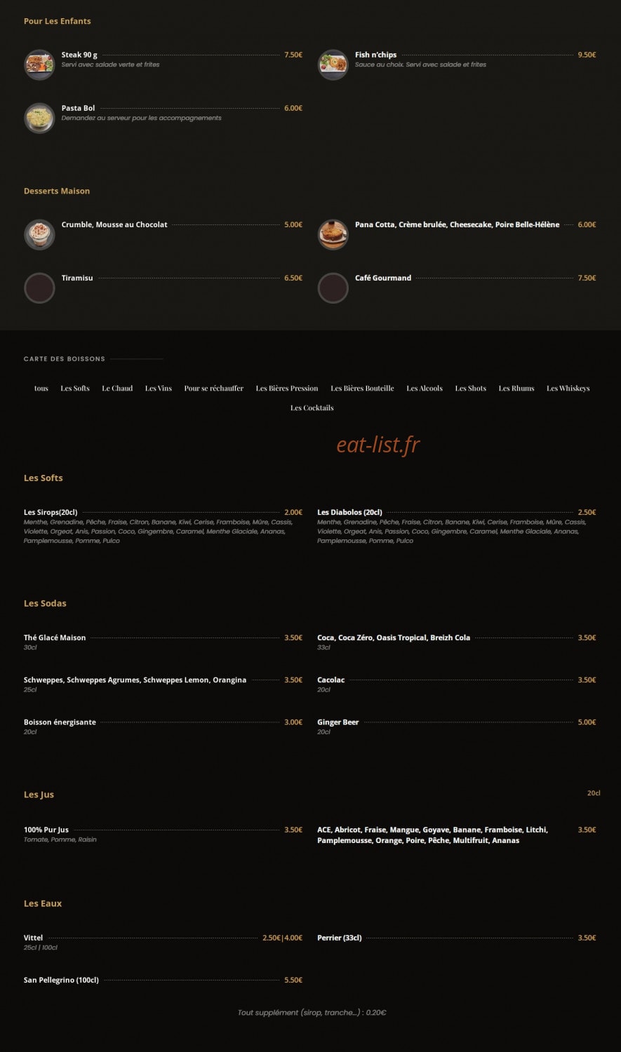 Bar du centre — carte page 4