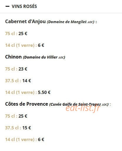 Bistrot des Ducs — carte page 9