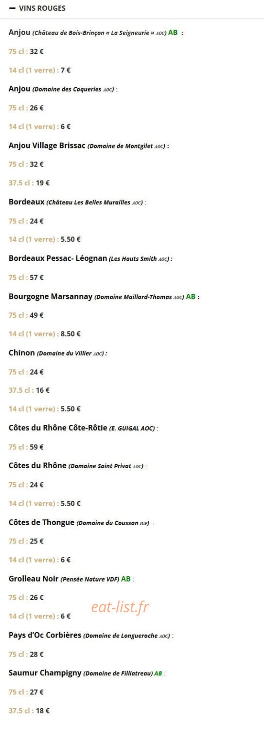 Bistrot des Ducs — carte page 10