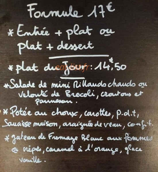 Bistrot Raymond — carte page 1