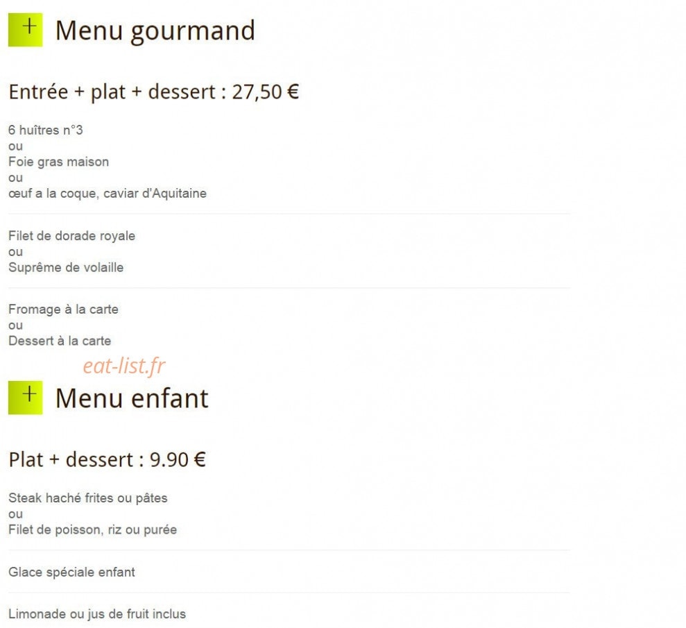 Brasserie de la Gare — carte page 2