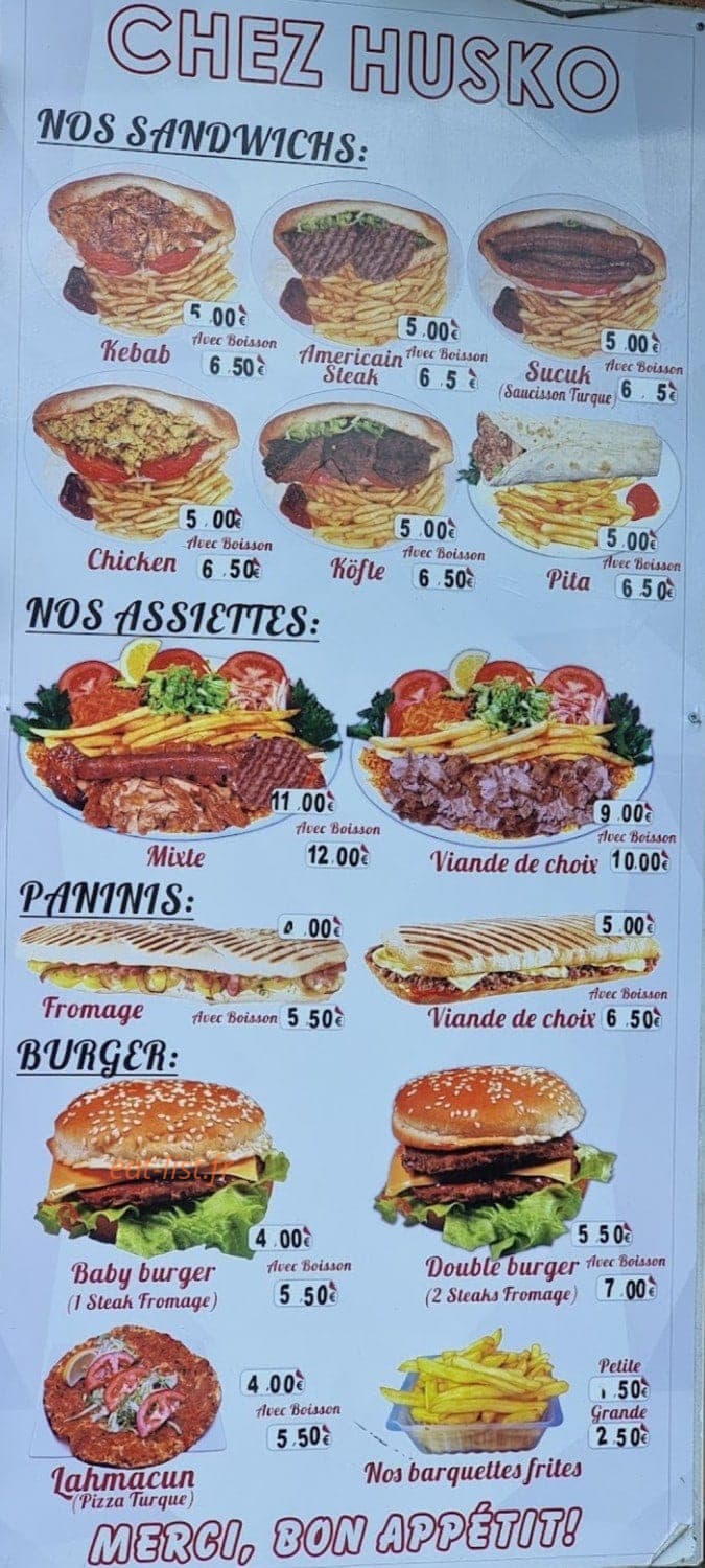 Chez Husko — carte page 1