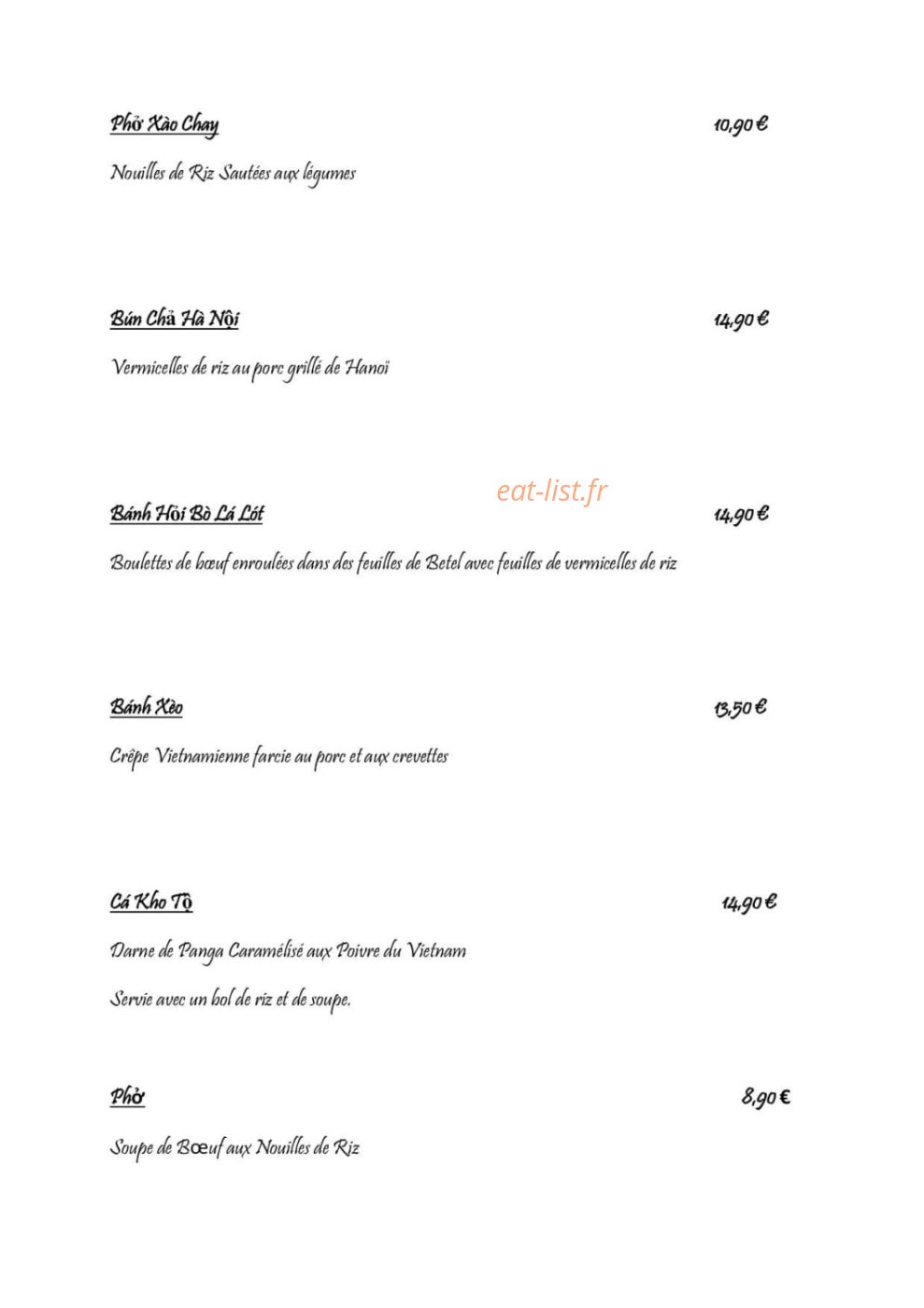 Chez Minh — carte page 3