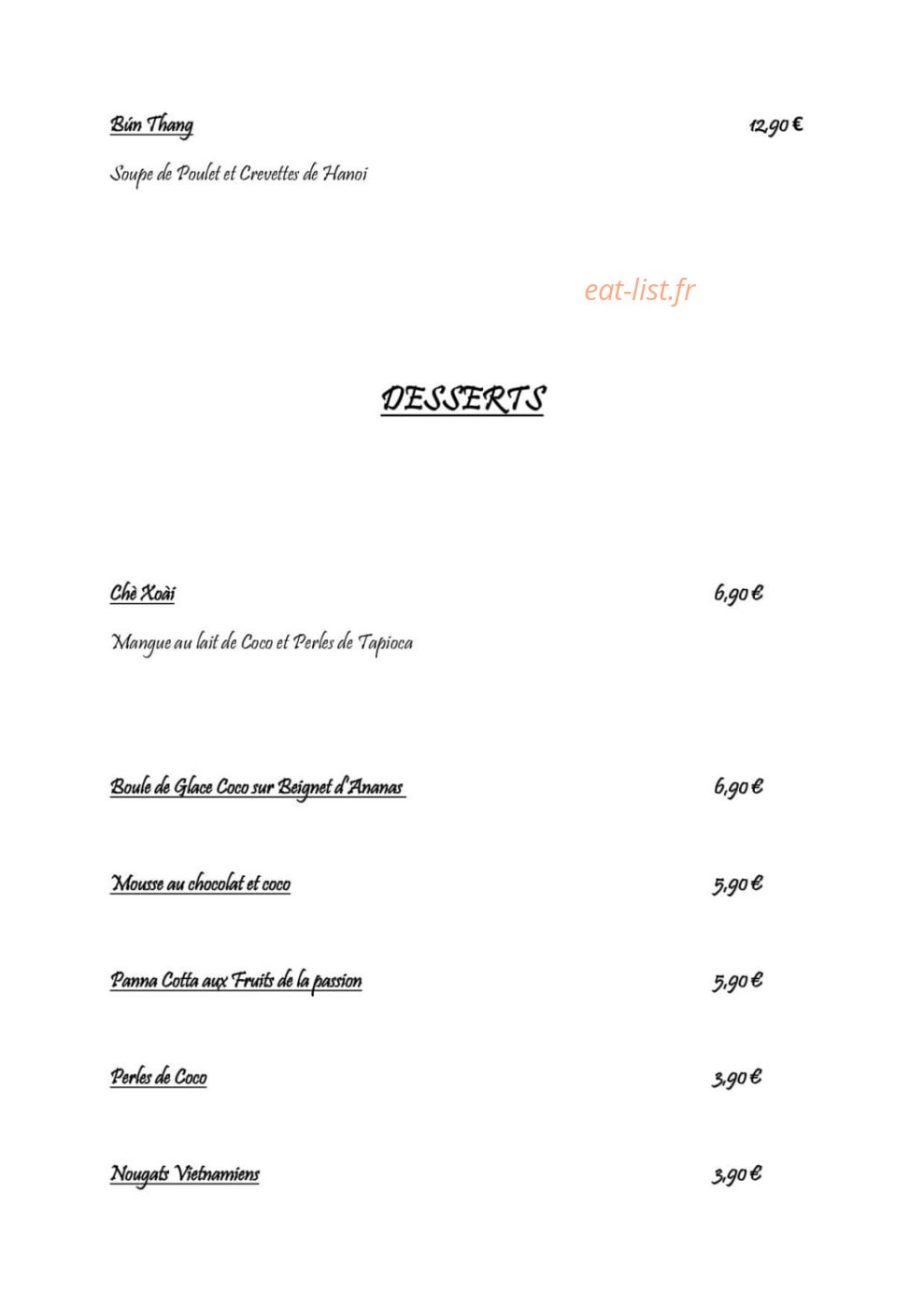 Chez Minh — carte page 4