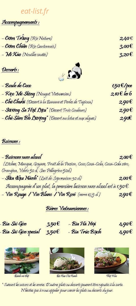 Chez Minh — carte page 3