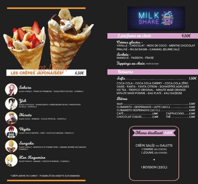 Corner Crêp' — carte page 1