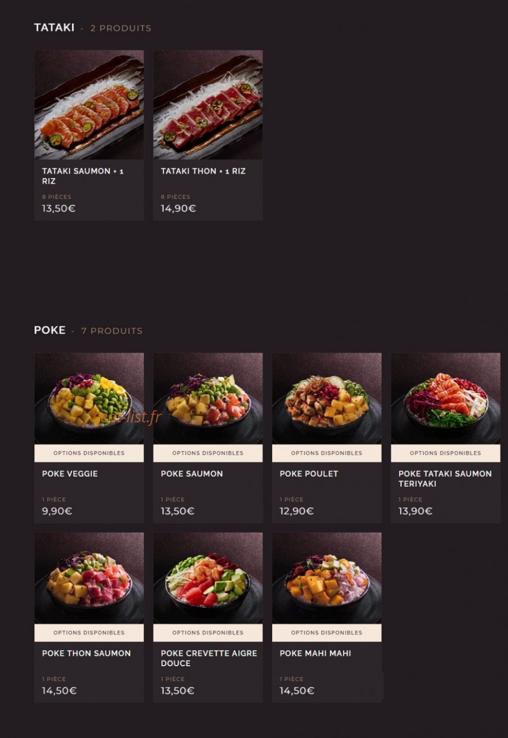 Côté Sushi — carte page 11