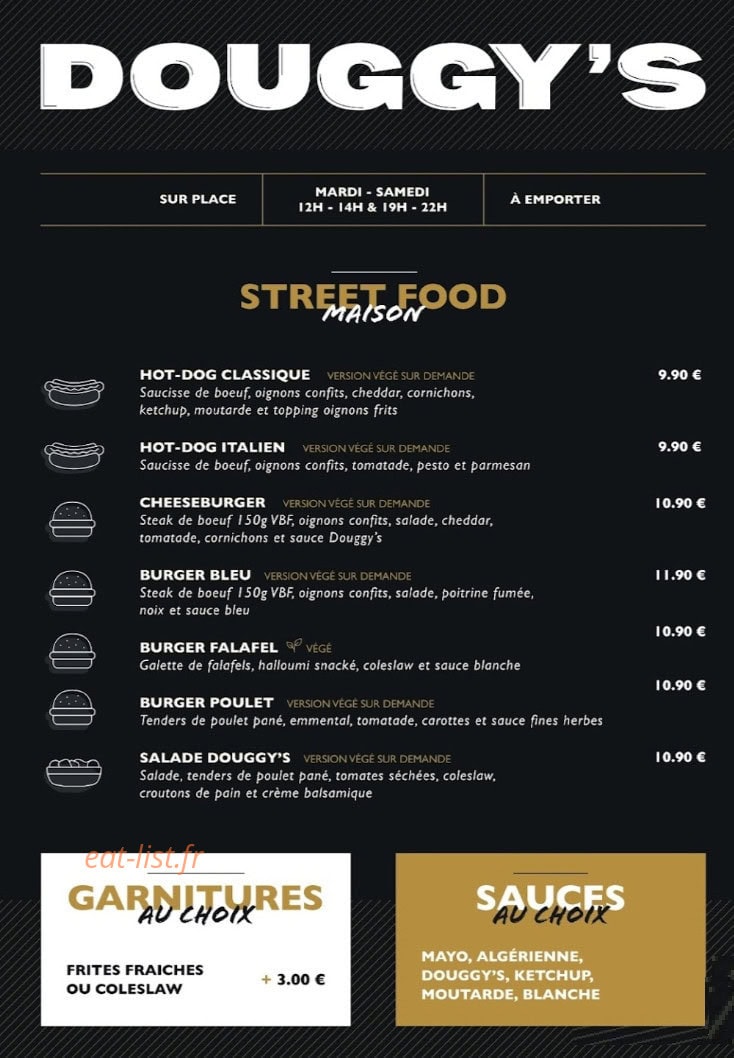 Douggy's — carte page 1