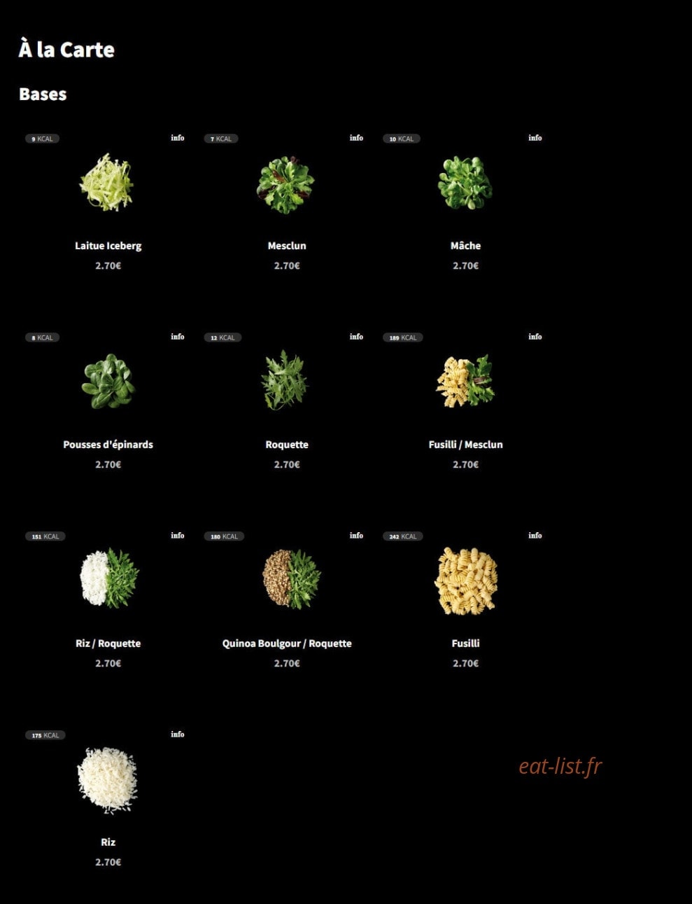 Eat Salad — carte page 2