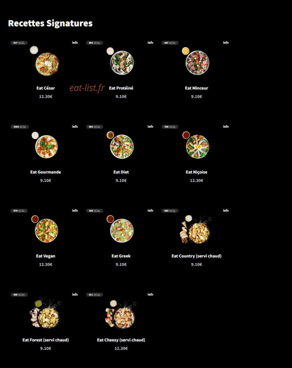 Eat Salad — carte page 12