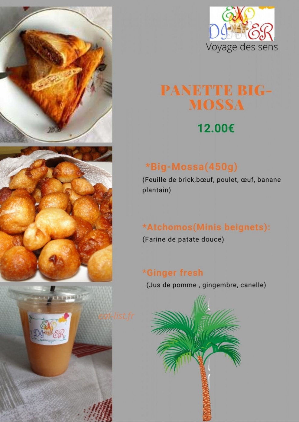 Exo'Dinner — carte page 3