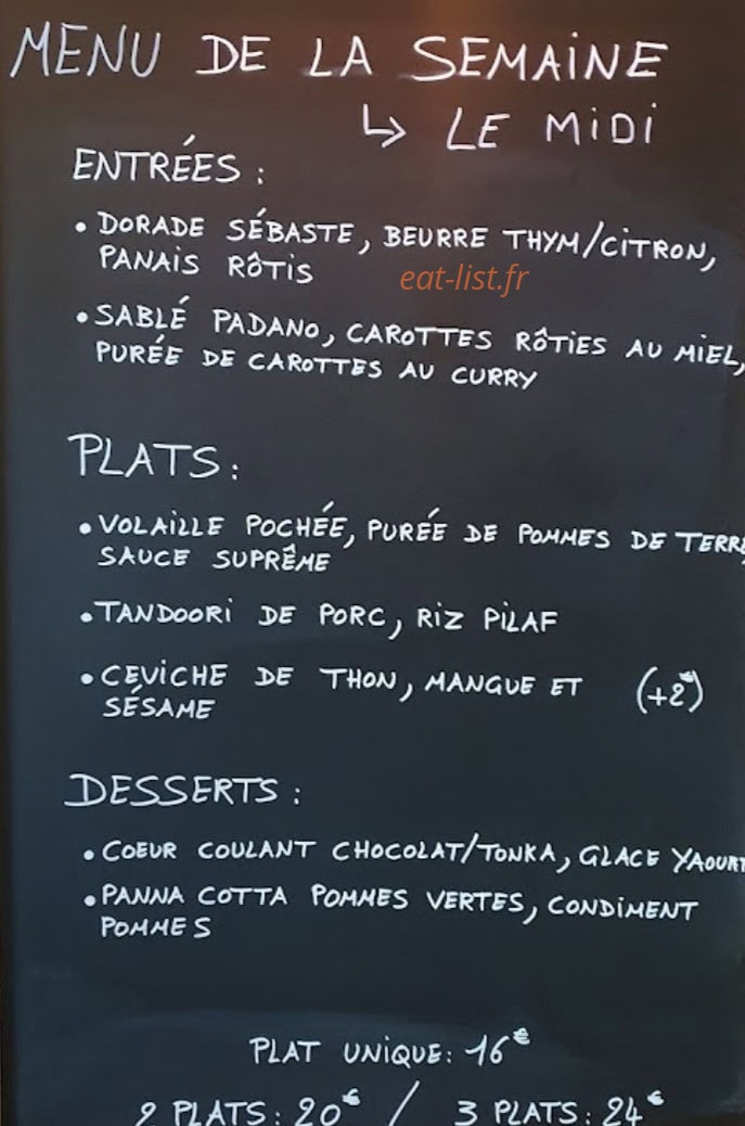 Ginkgo Bar — carte page 1