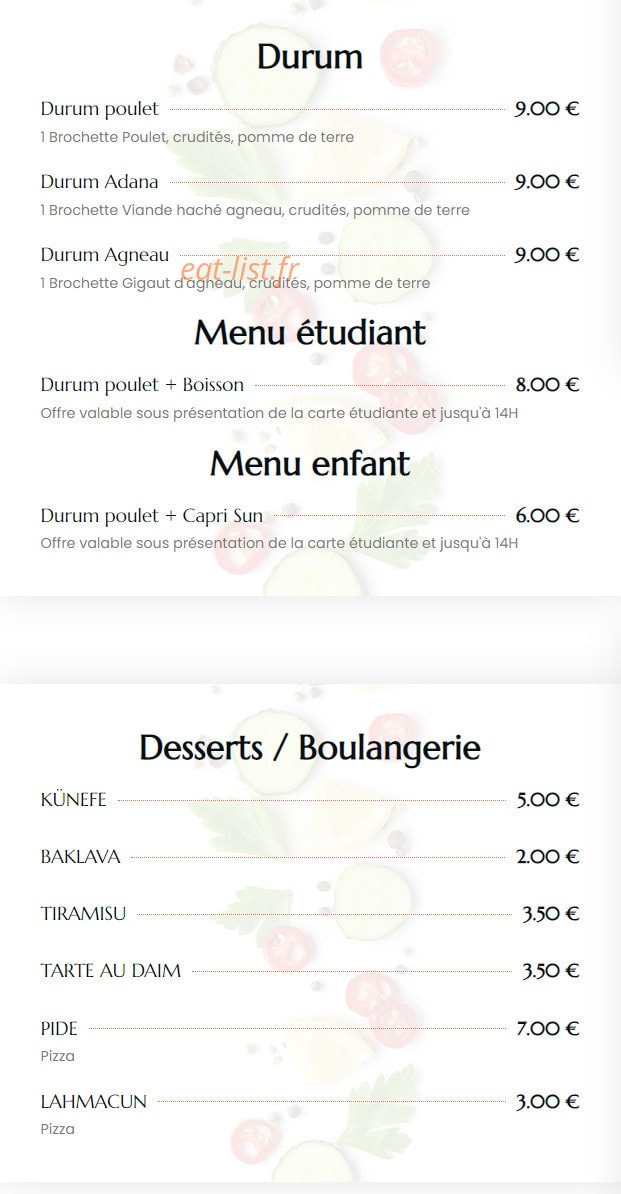 Grill House — carte page 1