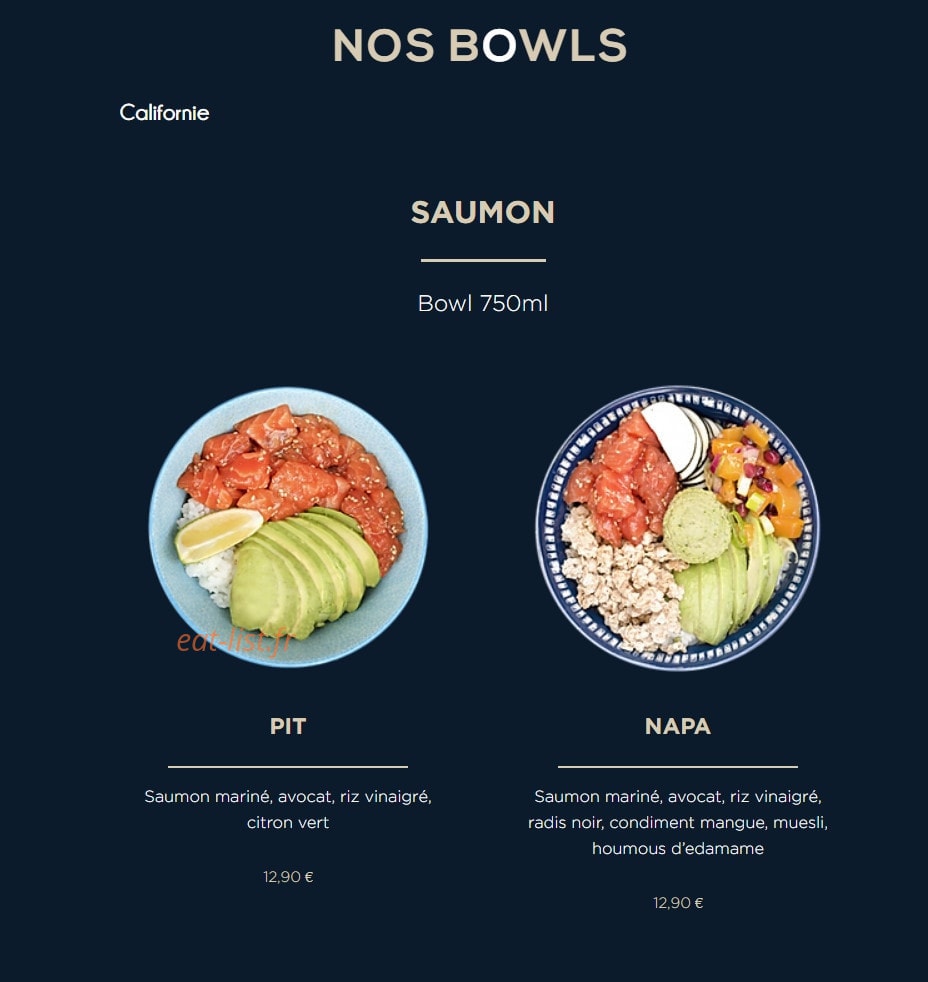 Komesu Bowl — carte page 1