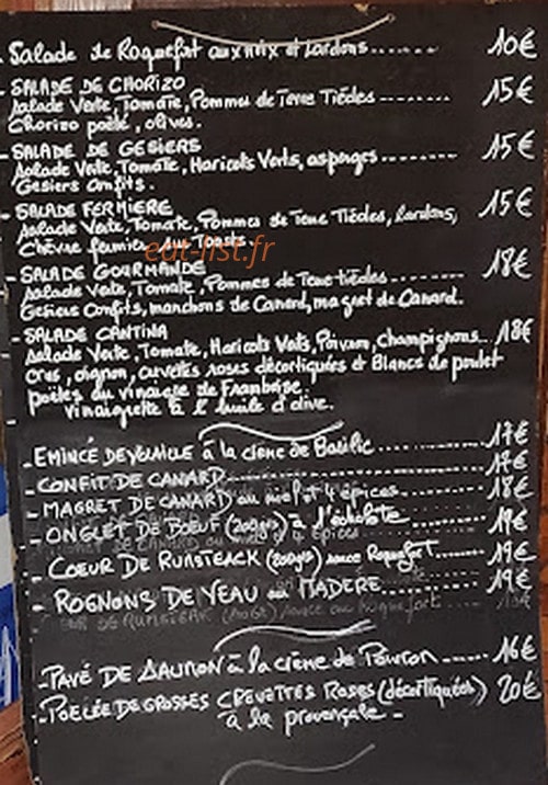 La Cantina Café — carte page 1