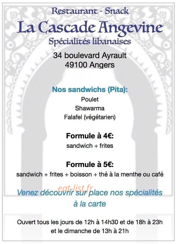 La Cascade Angevine — carte page 1