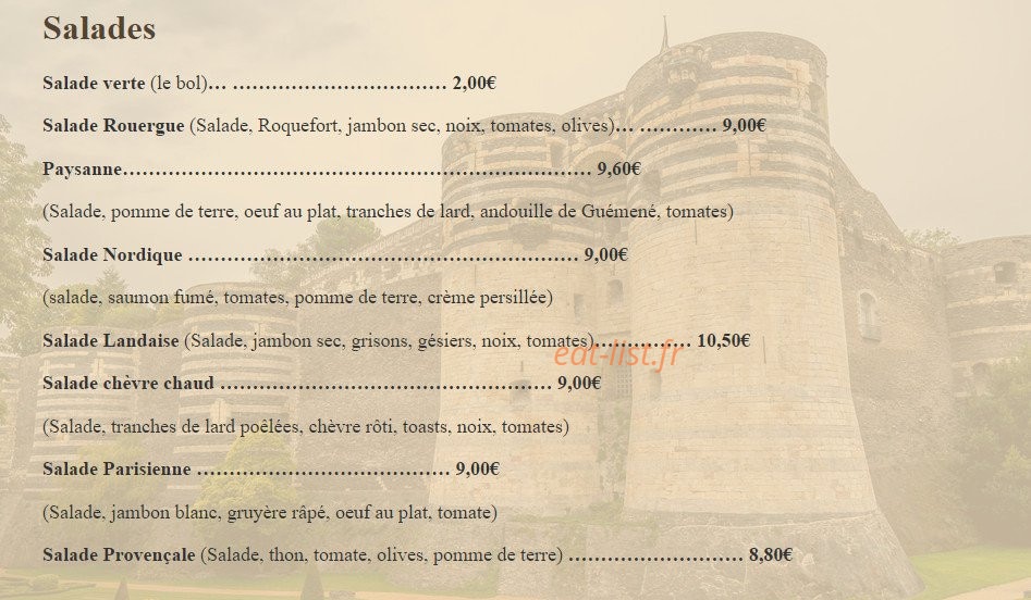 La Crémaillère — carte page 8