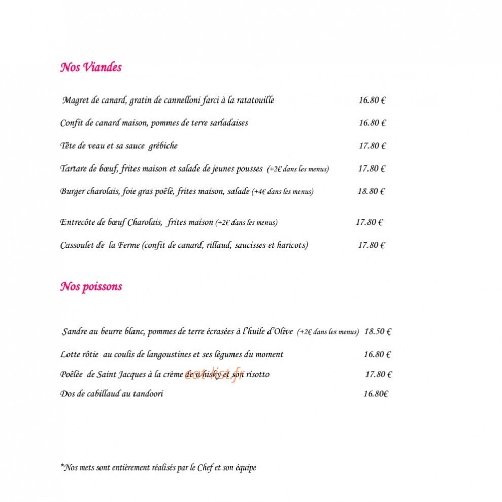 La Ferme — carte page 6