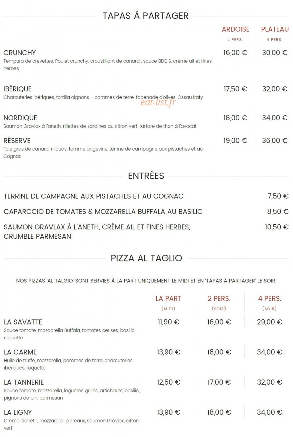 La Réserve — carte page 1