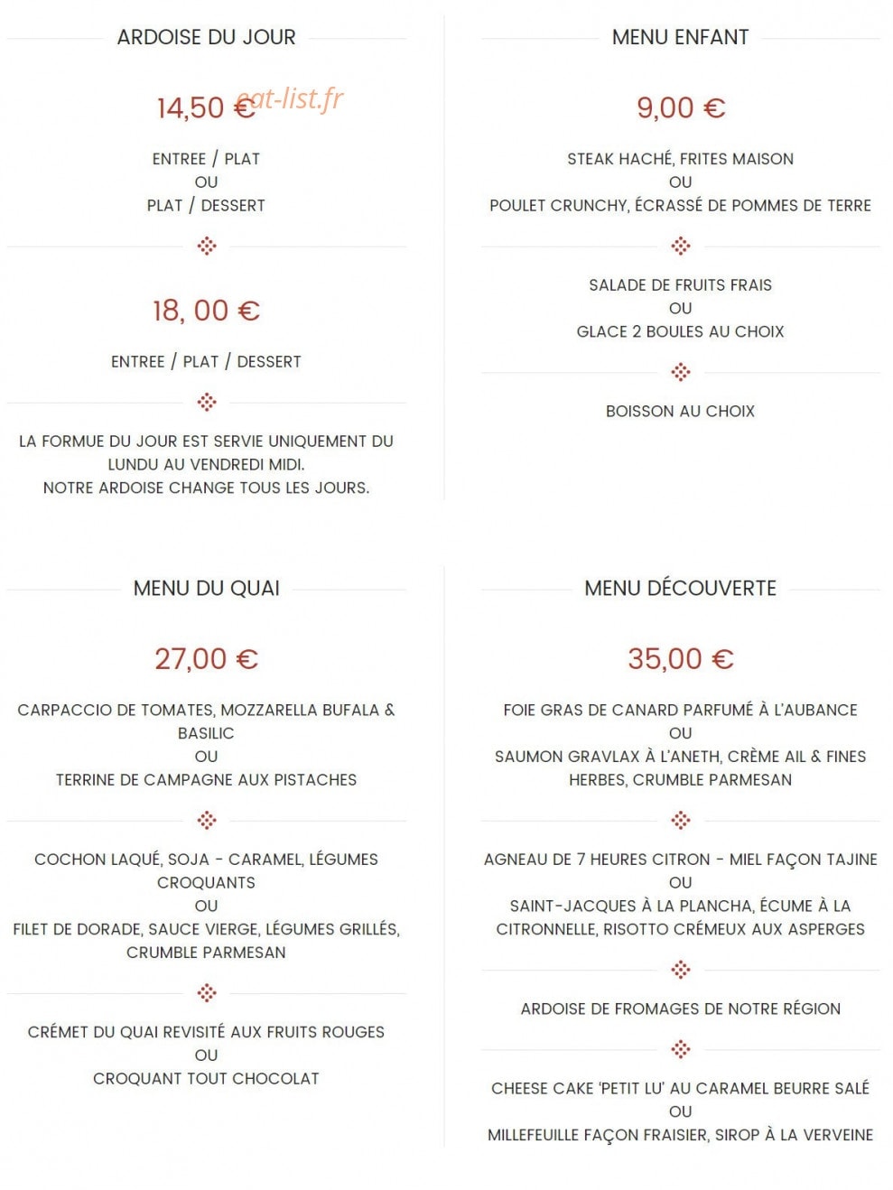 La Réserve — carte page 5