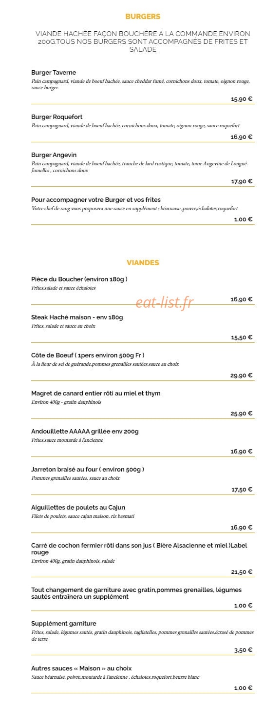 La Taverne — carte page 4