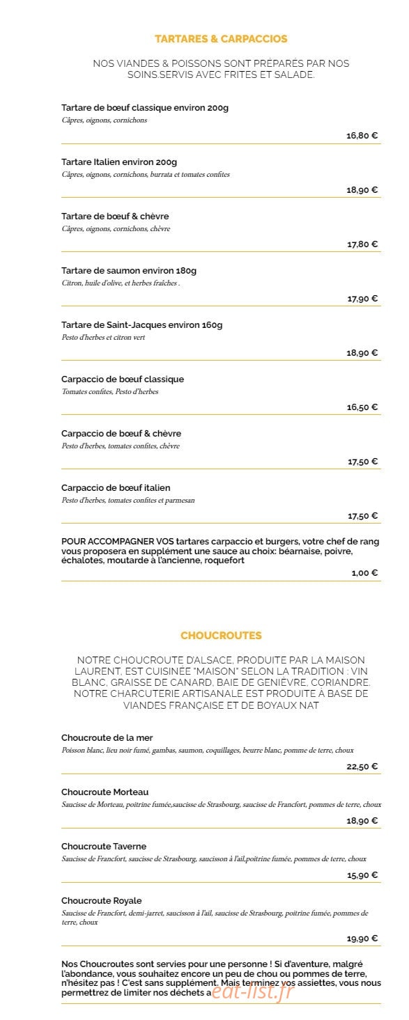 La Taverne — carte page 3