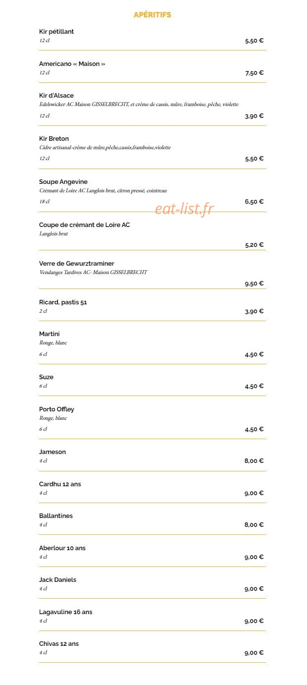 La Taverne — carte page 9