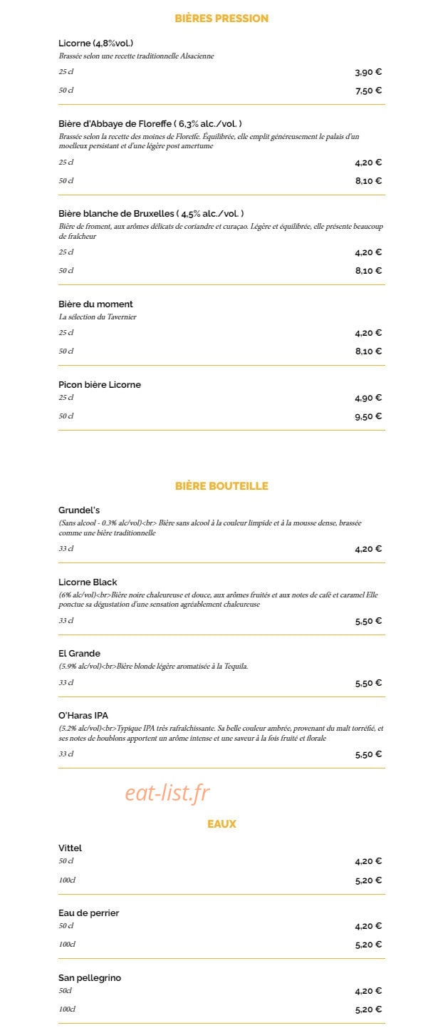 La Taverne — carte page 11