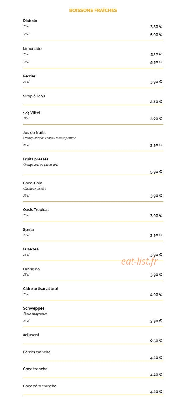 La Taverne — carte page 12