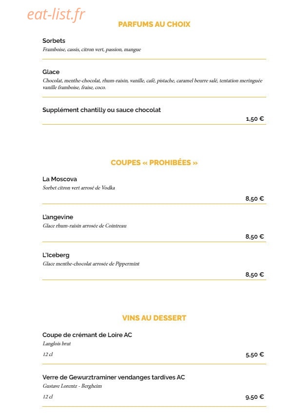 La Taverne — carte page 8