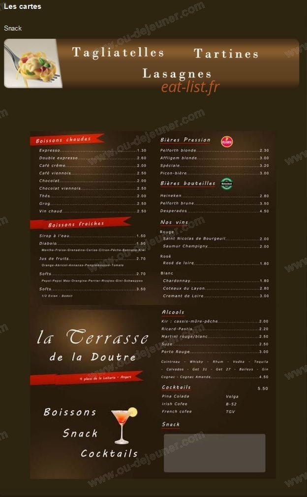 La Terrasse de la Doutre — carte page 1