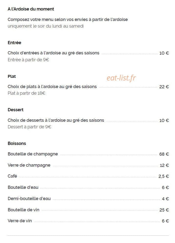 LE 1515 Bistrot — carte page 1