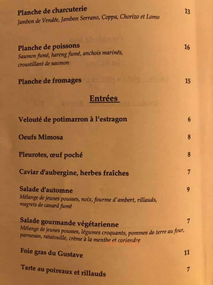 Le Gustave — carte page 1