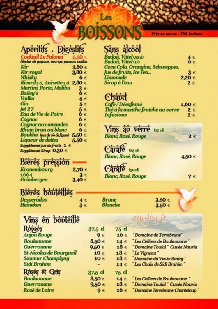 Le Paloma — carte page 4