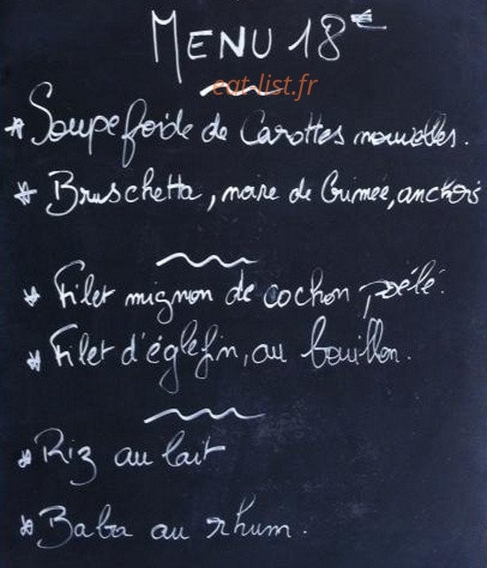 Le pois gourmand — carte page 1
