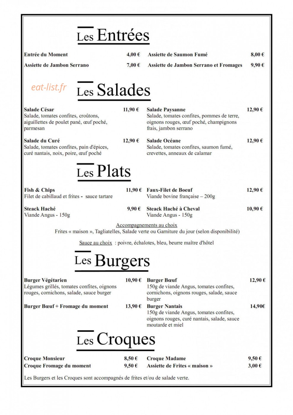 Le Win's — carte page 2