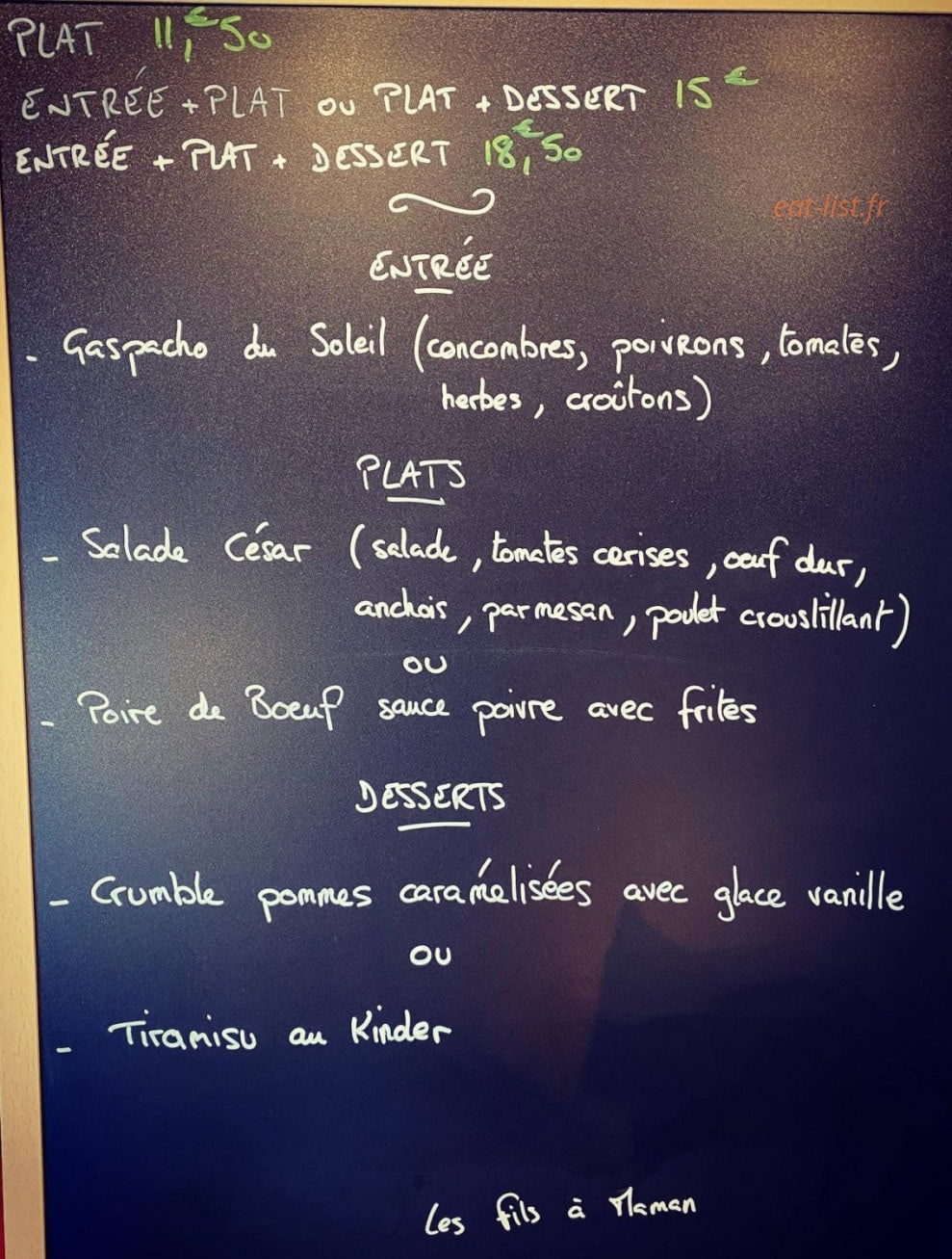 Les Fils à Maman — carte page 1