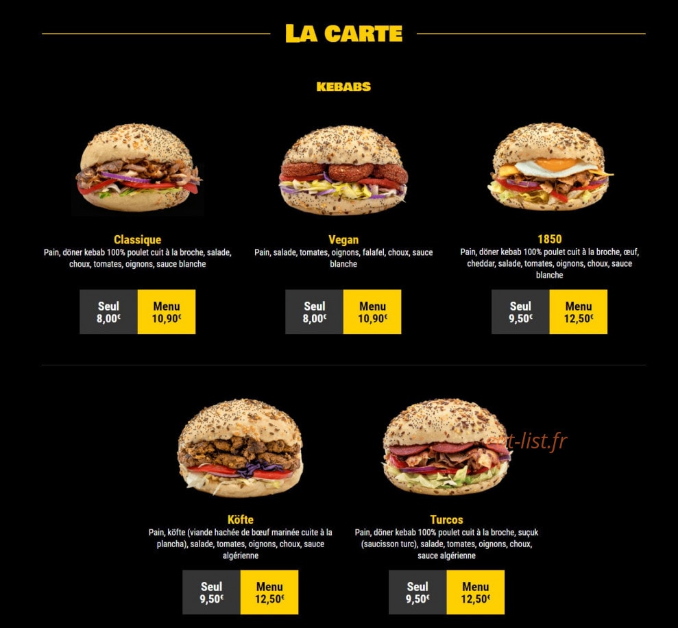 Mister Döner — carte page 1