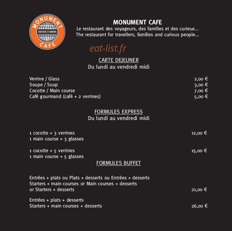 Monument Café Château — carte page 1