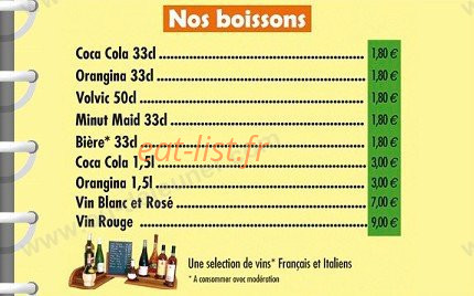Pizza du Roy — carte page 4