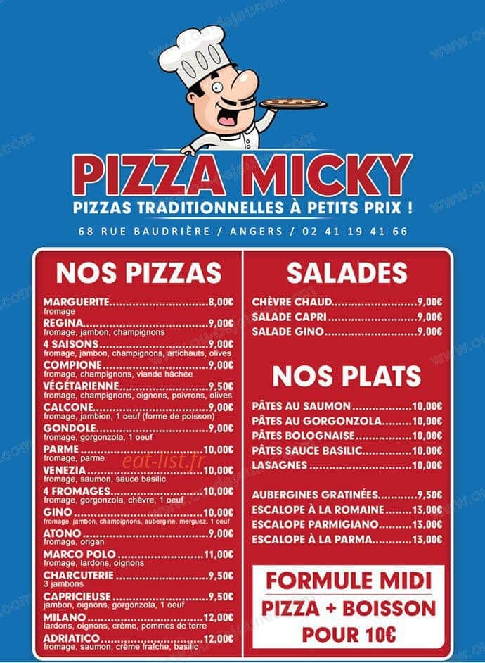Pizza Micky — carte page 3