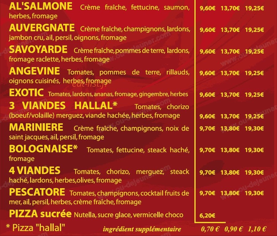 Pizza Régina — carte page 3