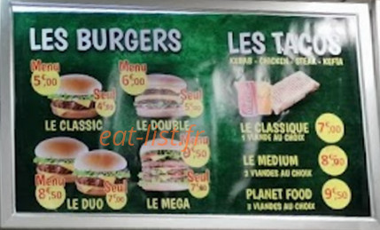 Planete Food — carte page 2