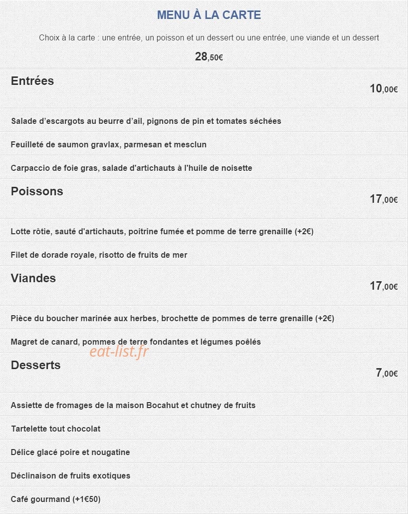 Provence Caffé — carte page 2