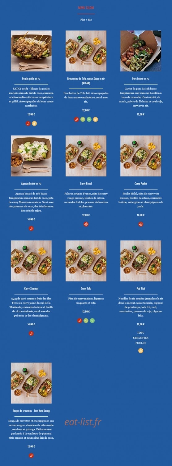 Sawasdee Bangkok — carte page 2