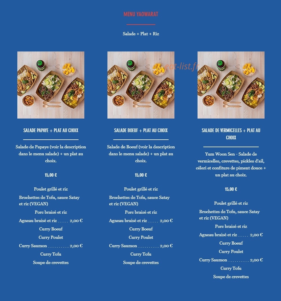 Sawasdee Bangkok — carte page 3