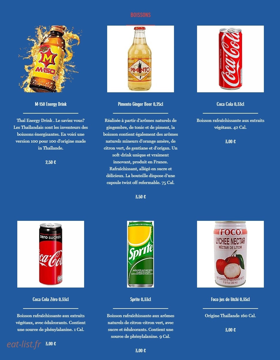 Sawasdee Bangkok — carte page 6